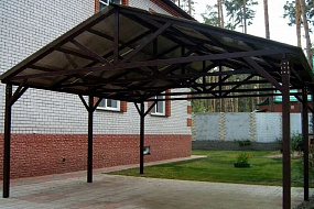 Двухскатный навес для автомобиля 5*8*2,2 м поликарбонат